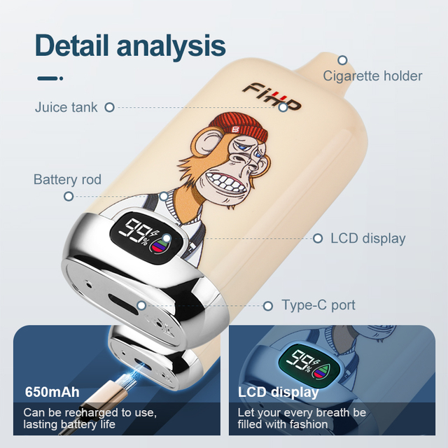 Fihp Digital Box 12000 Puffs Vape Pen Rechargeable Puff Vapers 