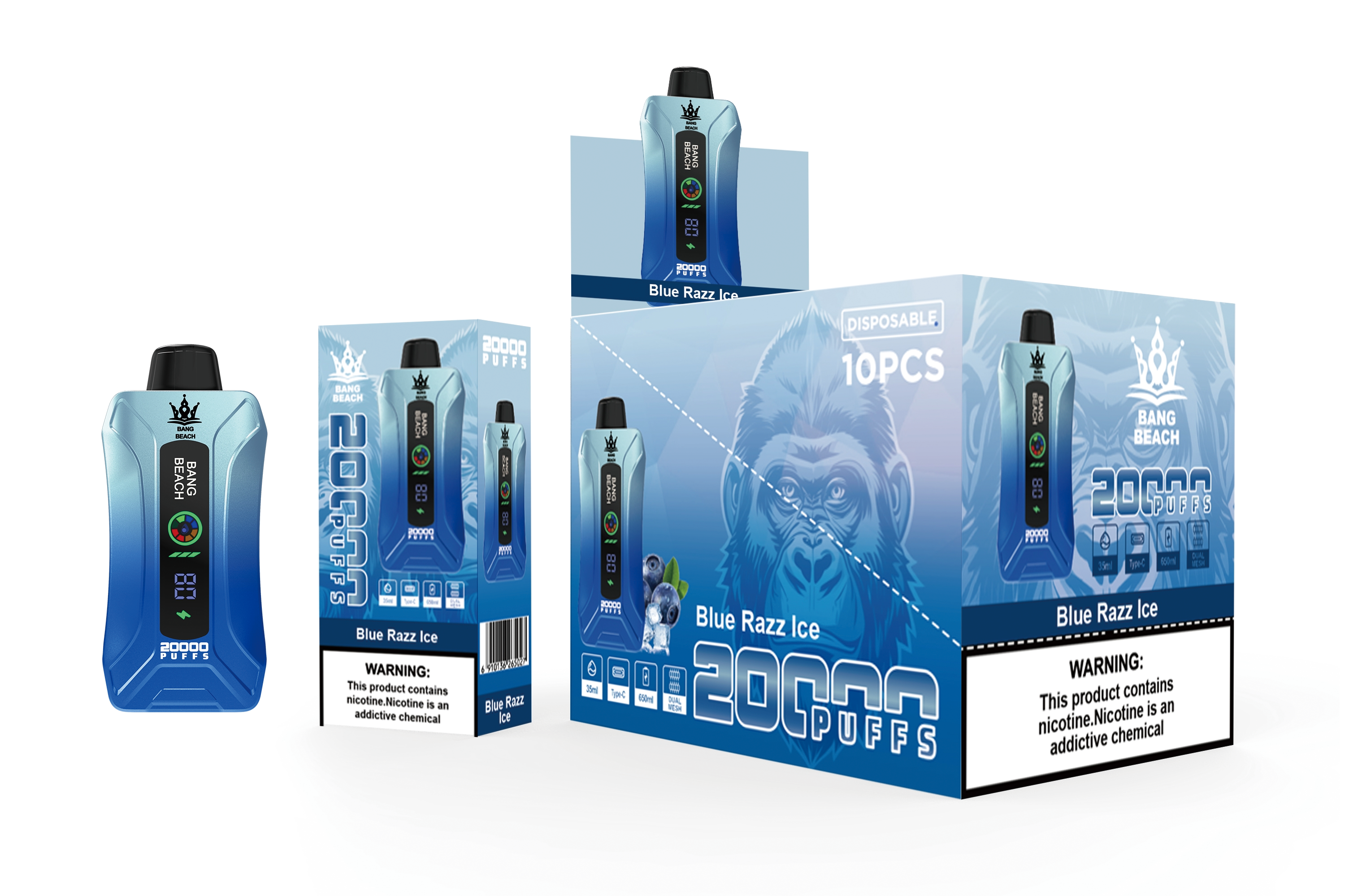 Wholasale Vaporizer Pod Ecigs Bang Beach 20000puffs Digital Screen Display 