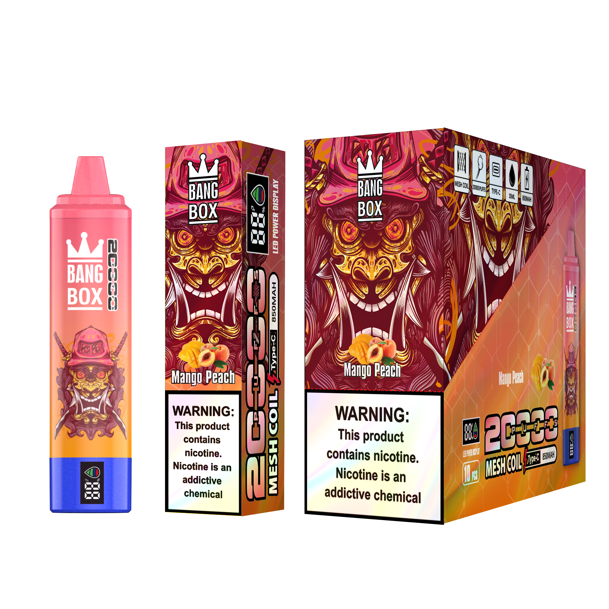 Electronic Cigarette Wholesale Randm Bang Box 20000 Puffs Smart Digital Screen