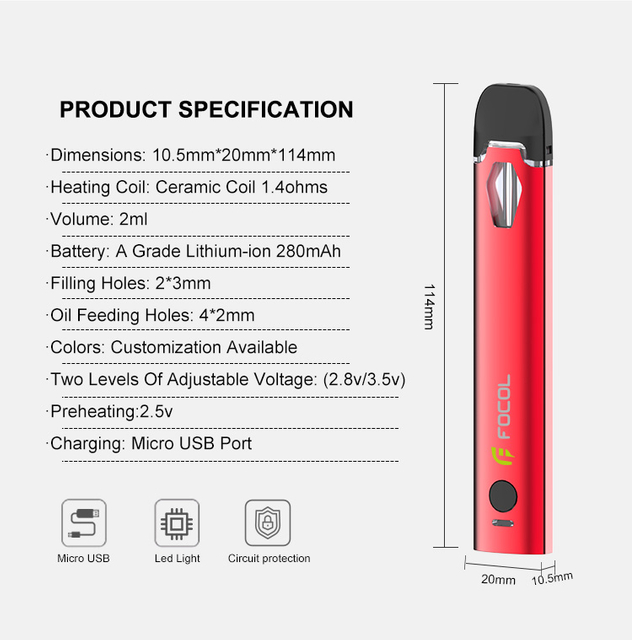 Thcp Vape 2ml Preheat Disposable Thcv Pen Empty