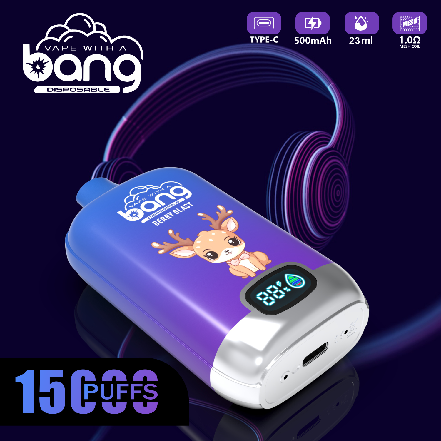 Bang Digital 15000 Puffs Disposable Vape 23ml E Liquid Cigarettes Display Vaporizer