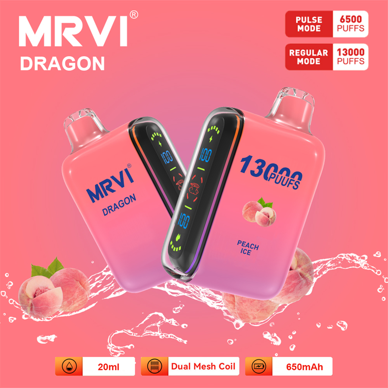 Original Mrvi Dragon 13000 Puffs 20ml Prefilled Pod Vape Disposable E Cigarette 