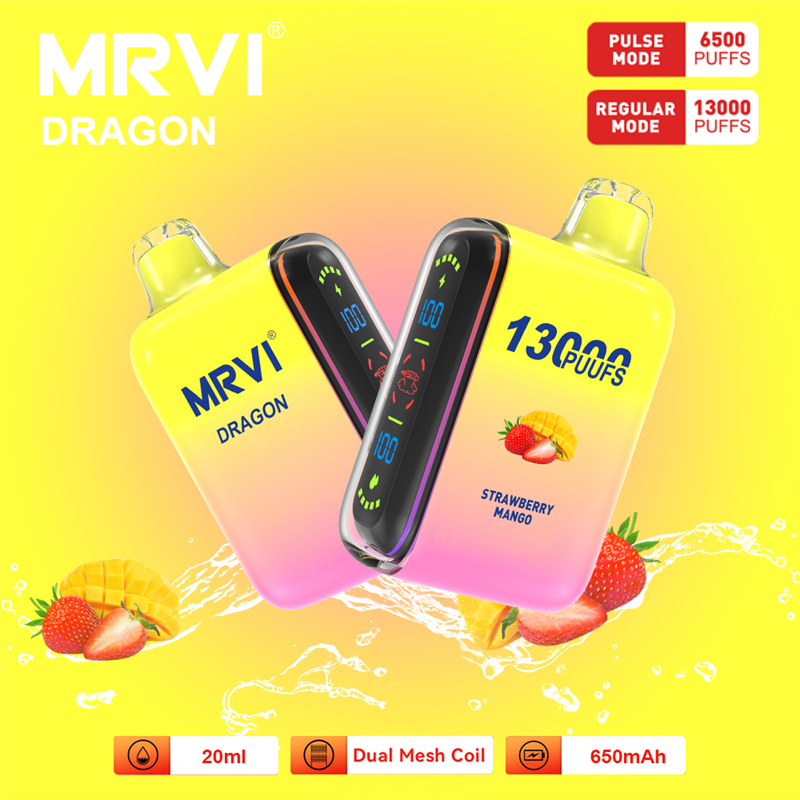 Original Mrvi Dragon 13000 Puffs 20ml Prefilled Pod Vape Disposable E Cigarette 
