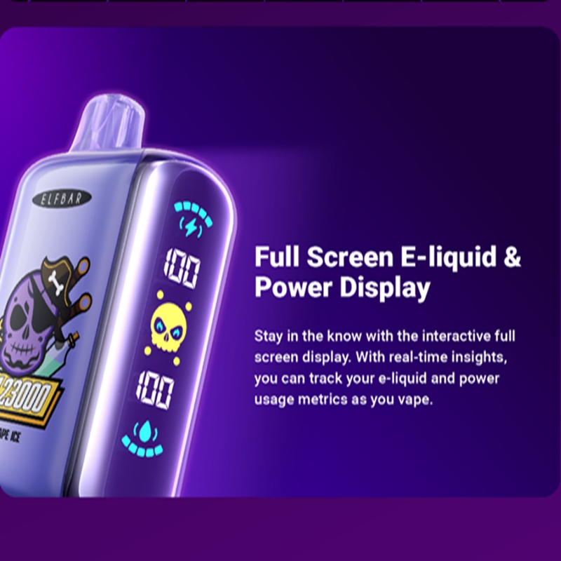 Elf Gh23000 Bar LED Display Big Crystal Screen Disposable Vape