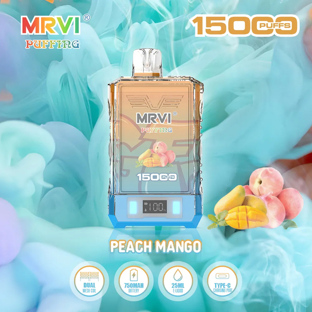 Vape Puff 15K Wholesale Disposable Vape Big Screen Mrvi Puffing 15000 Puffs