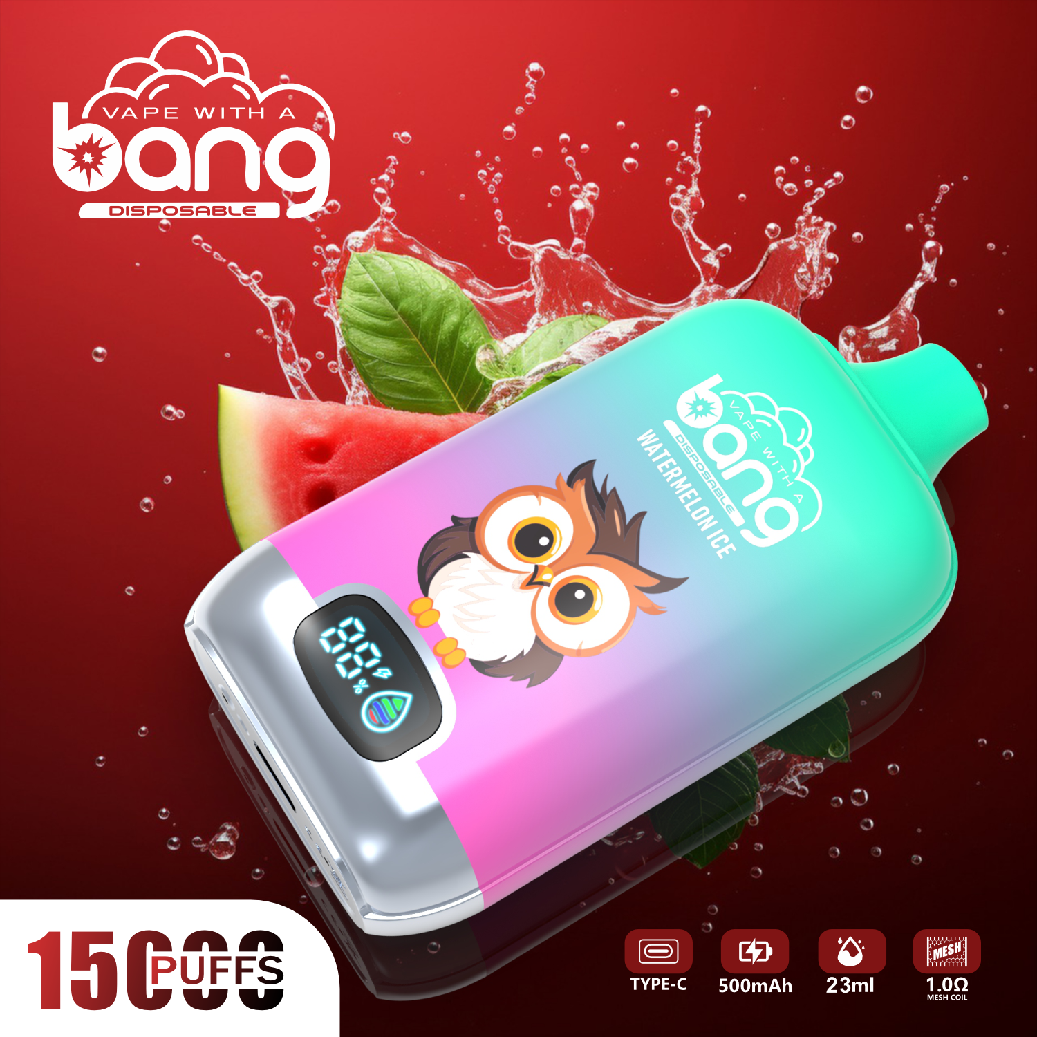 Bang Digital 15000 Puffs Disposable Vape 23ml E Liquid Cigarettes Display Vaporizer