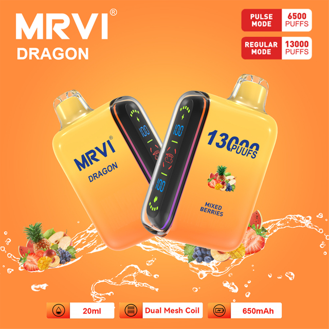 Original Mrvi Dragon 13000 Puffs 20ml Prefilled Pod Vape Disposable E Cigarette 