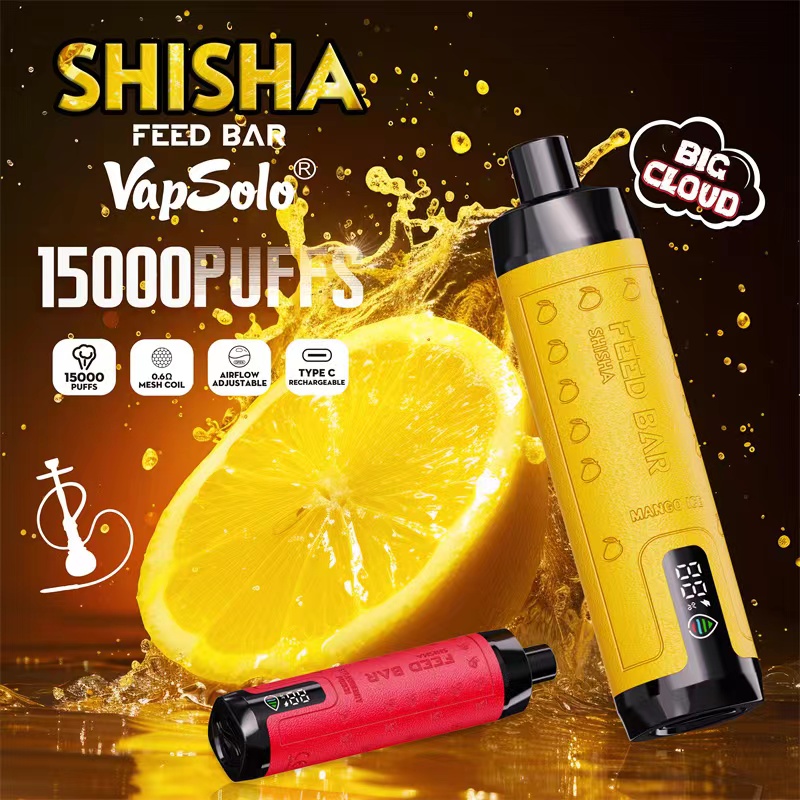 Vap Solo Feed Bar Shisha 15k Puffs Crystal Vape Vaporizer Disposable Kit Pod
