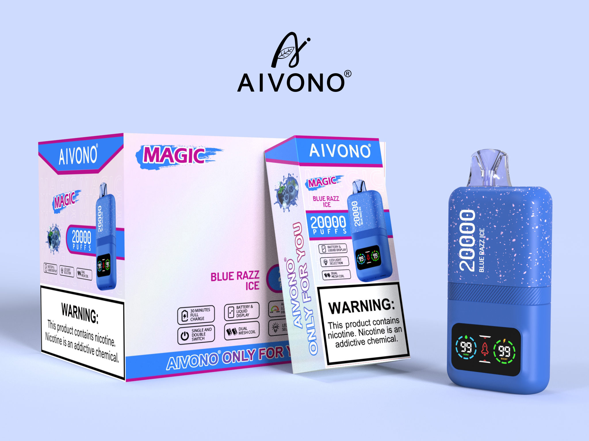 Waspe Puff Aim Magic 20000 Puffs Digital Box 24ml Random Disposable E Cigarette 