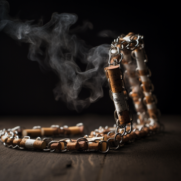 cigarette transforming into a chain