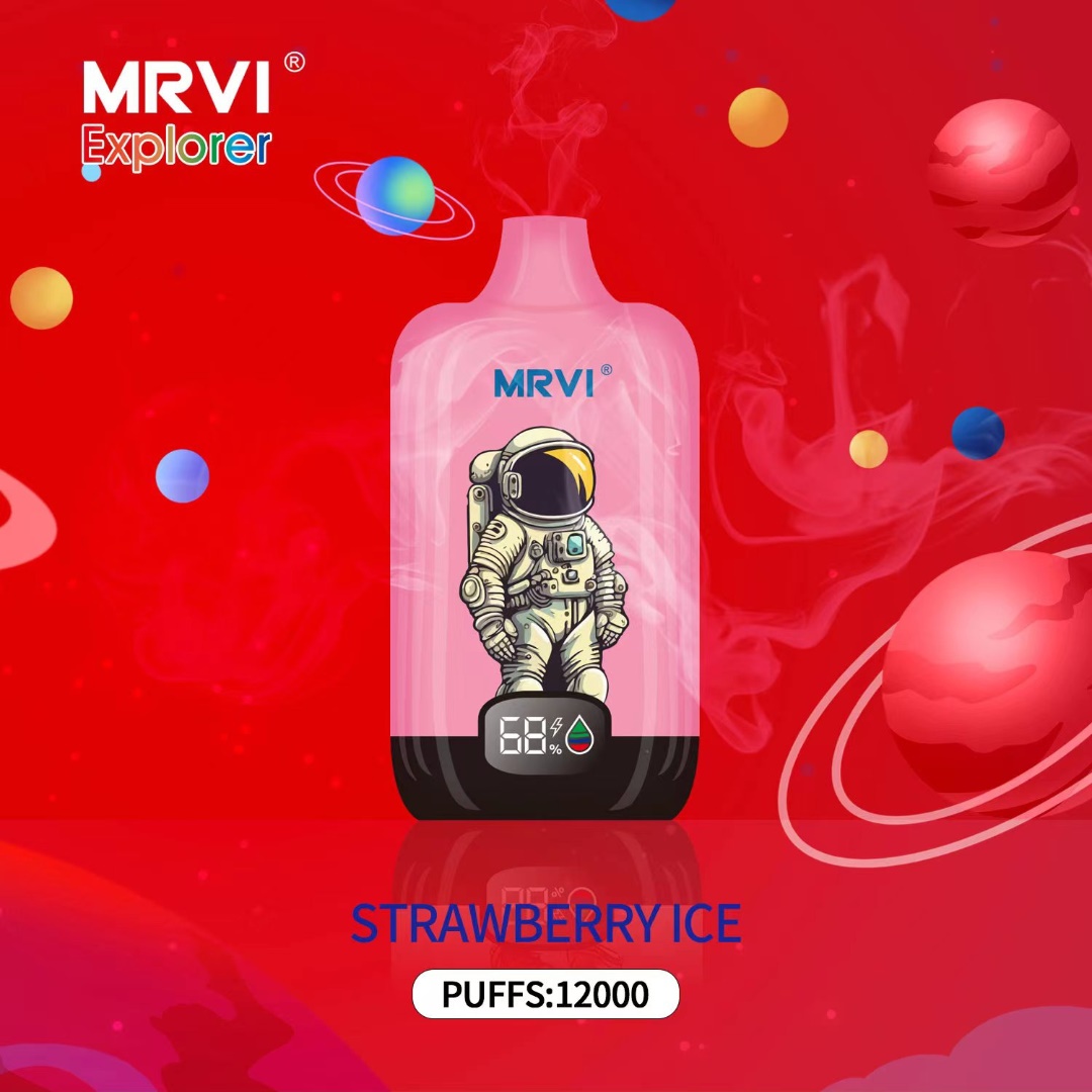 Mrvi Explorer Puff 12000 Mesh Coil E Cigarette Razz Bar Pod Smart Screen Device