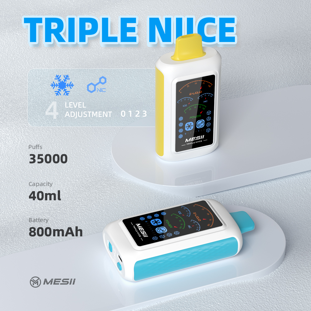 Adjustable Ice Degree 35000 Puffs Triple Niice 35K Mesii Puff Bar Pen Large 40ml Big Vape 