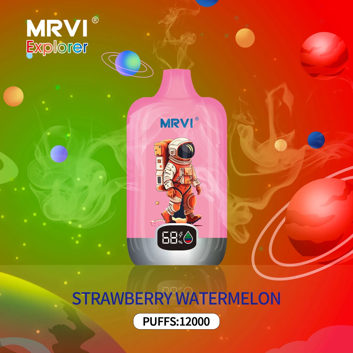 Mrvi Explorer Puff 12000 Mesh Coil E Cigarette Razz Bar Pod Smart Screen Device