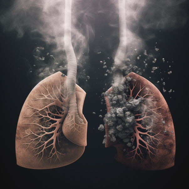 healthy lungs and smokers lungs