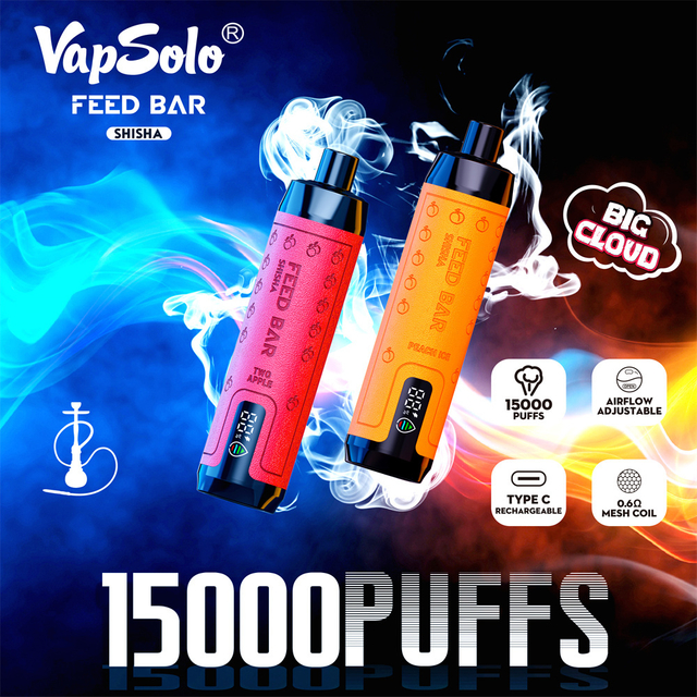 Vap Solo Feed Bar Shisha 15k Puffs Crystal Vape Vaporizer Disposable Kit Pod