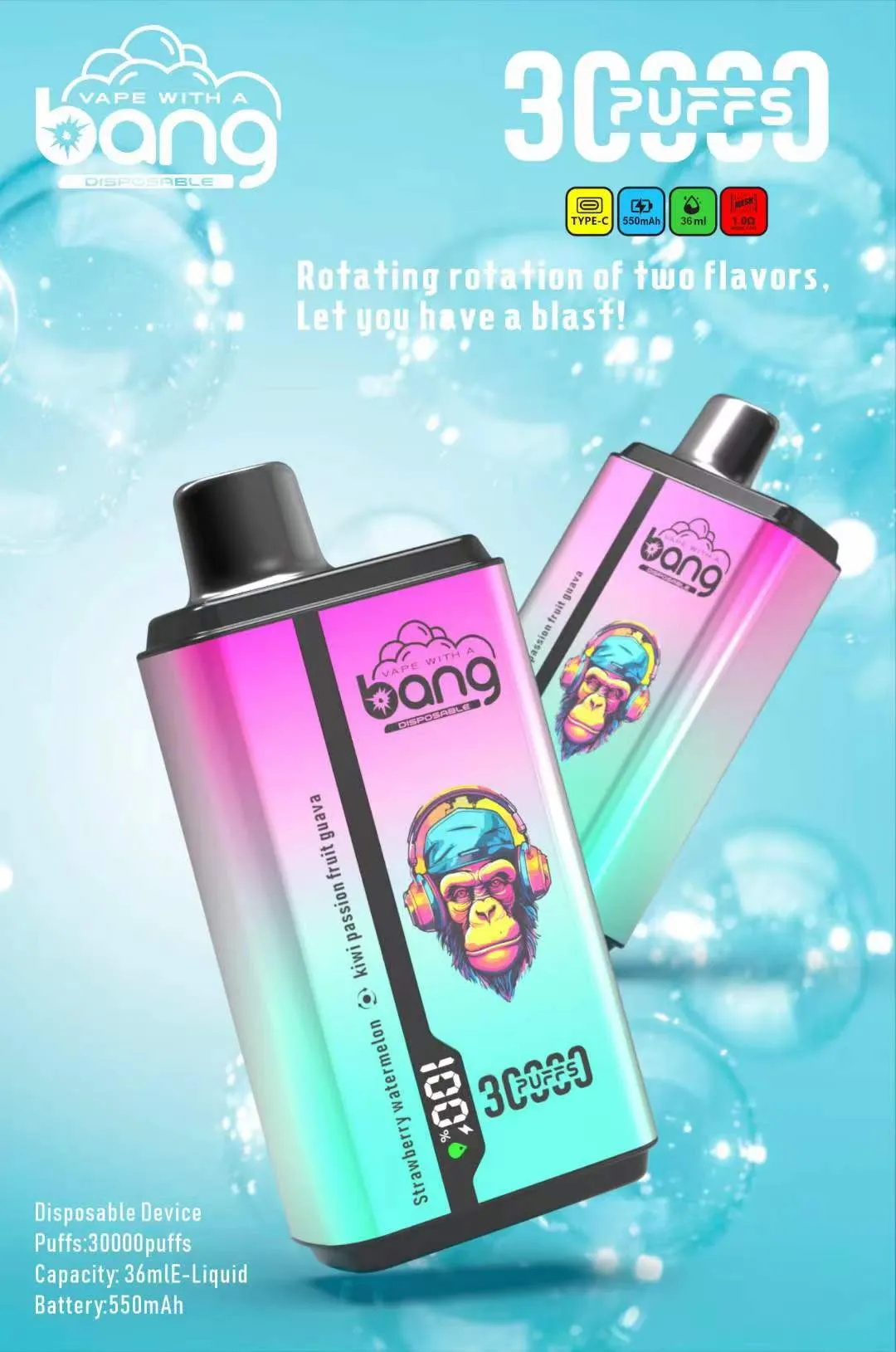 Original Bang 30000 Puffs Vaporizer Pod Shisha Hookah Vapes