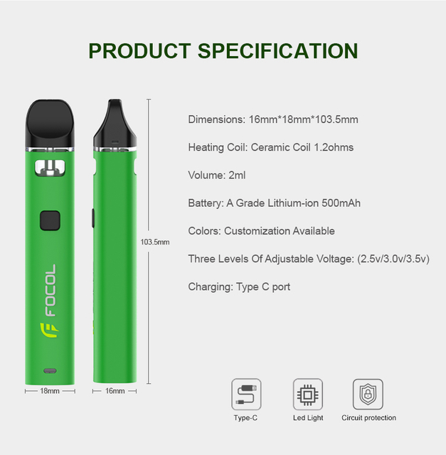 Empty CBD Oil Vape Pens 2000mg Disposable Pod Device