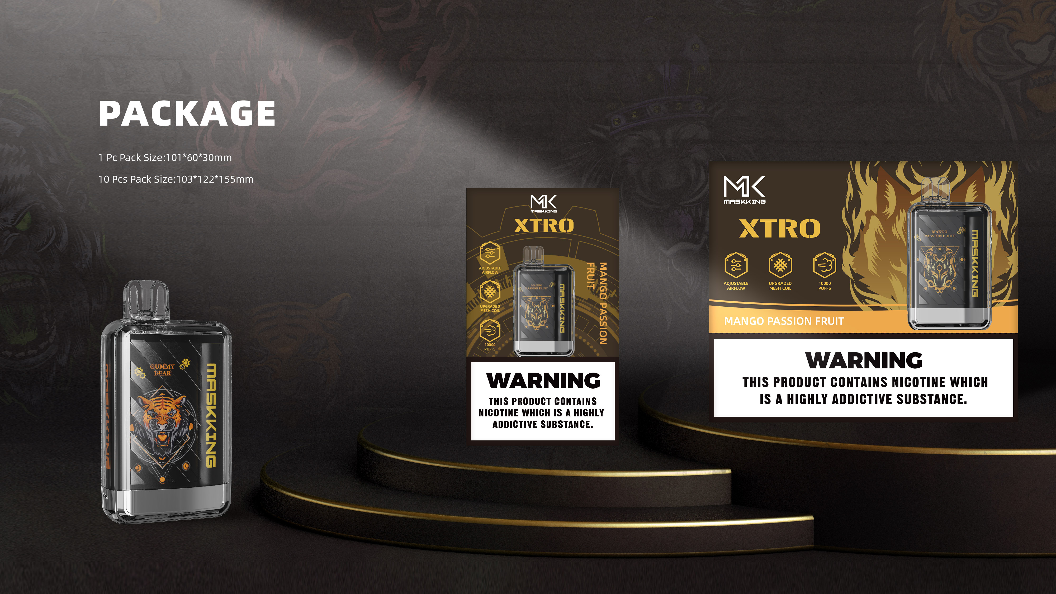 Original Maskking Stro 10000 Puffs Crystal Original Wholesale E-Cigarette Vape Bar