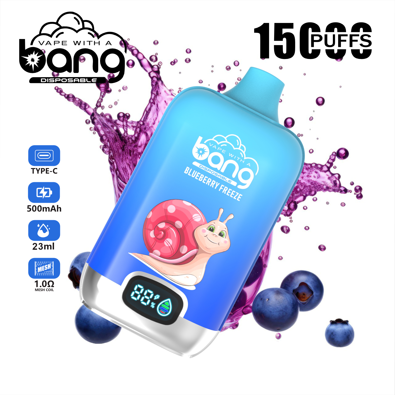 Bang Digital 15000 Puffs Disposable Vape 23ml E Liquid Cigarettes Display Vaporizer