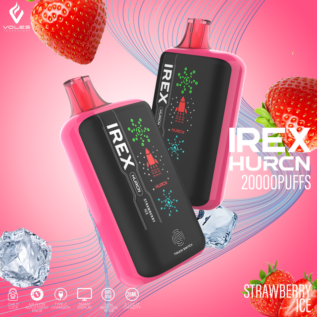 Popular Vape Wholesale Irex Hurcn 20000 Puffs 2%5% Nic Fruit Flavors Cigarette