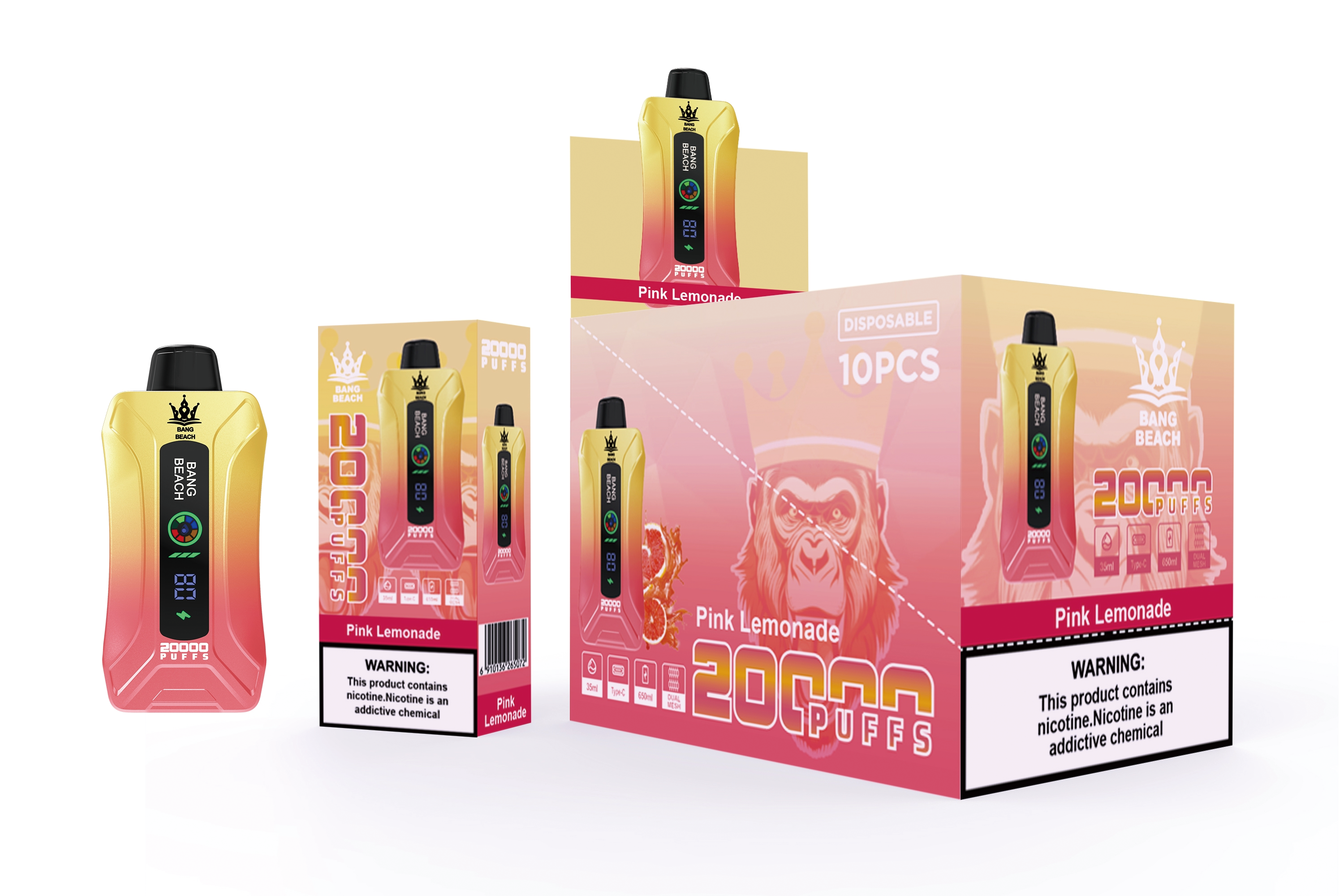 Wholasale Vaporizer Pod Ecigs Bang Beach 20000puffs Digital Screen Display 