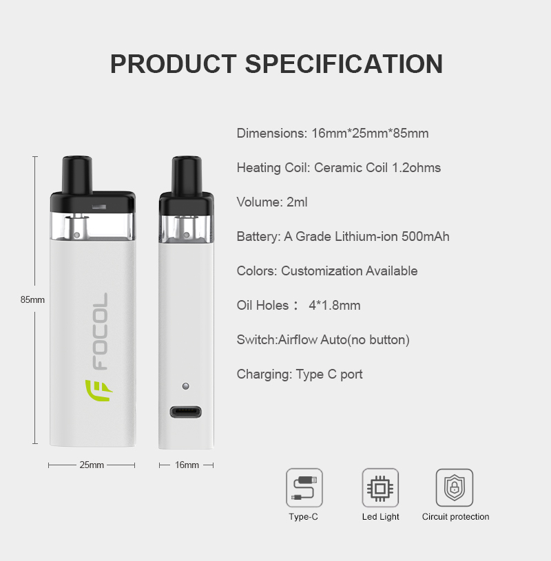 2ml Delta 8 Disposable Vape Pens for CBD Thc Oil