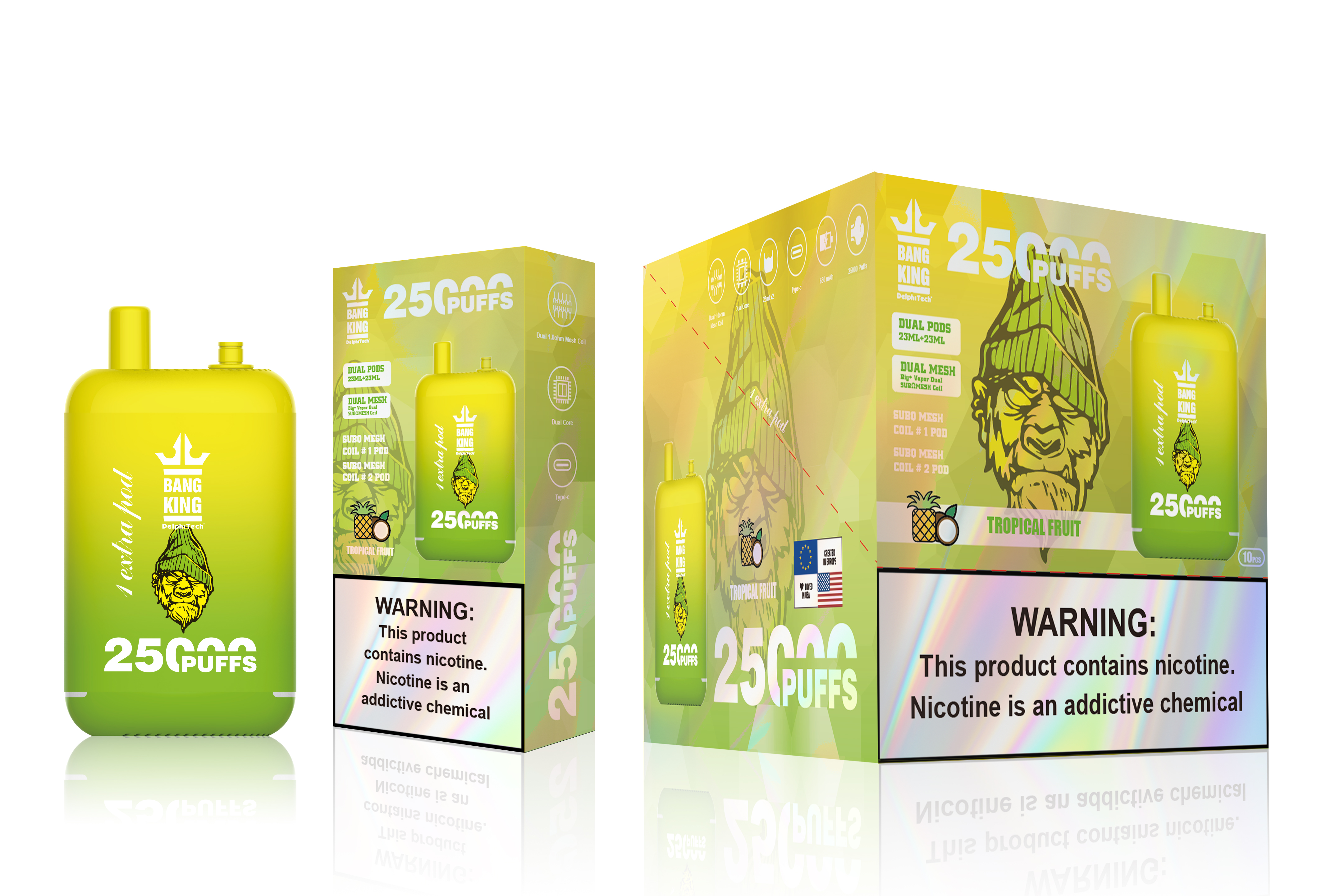 Brand Bang King 25000puffs Wga Torando 5% Nicotine Vapor Vape