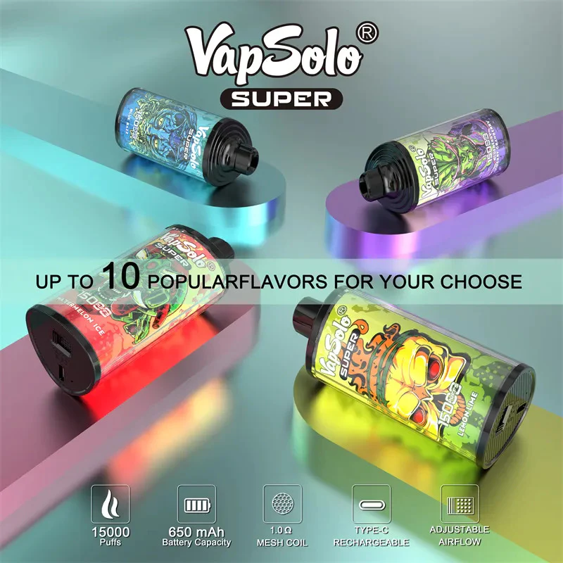 Vapes Mesh Coil Rechargeable Vapsolo super 15000 puffs bar Vape Pen Ecigarettes
