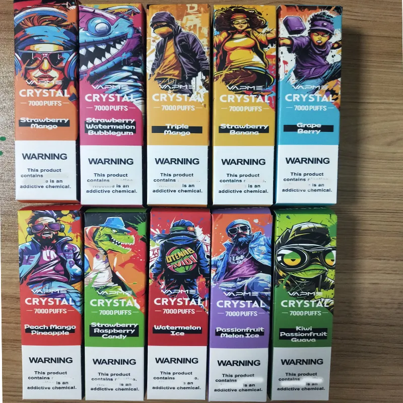 Original Vaporizer Pod Vapme Crystal 7000 Puffs Disposable Vapes