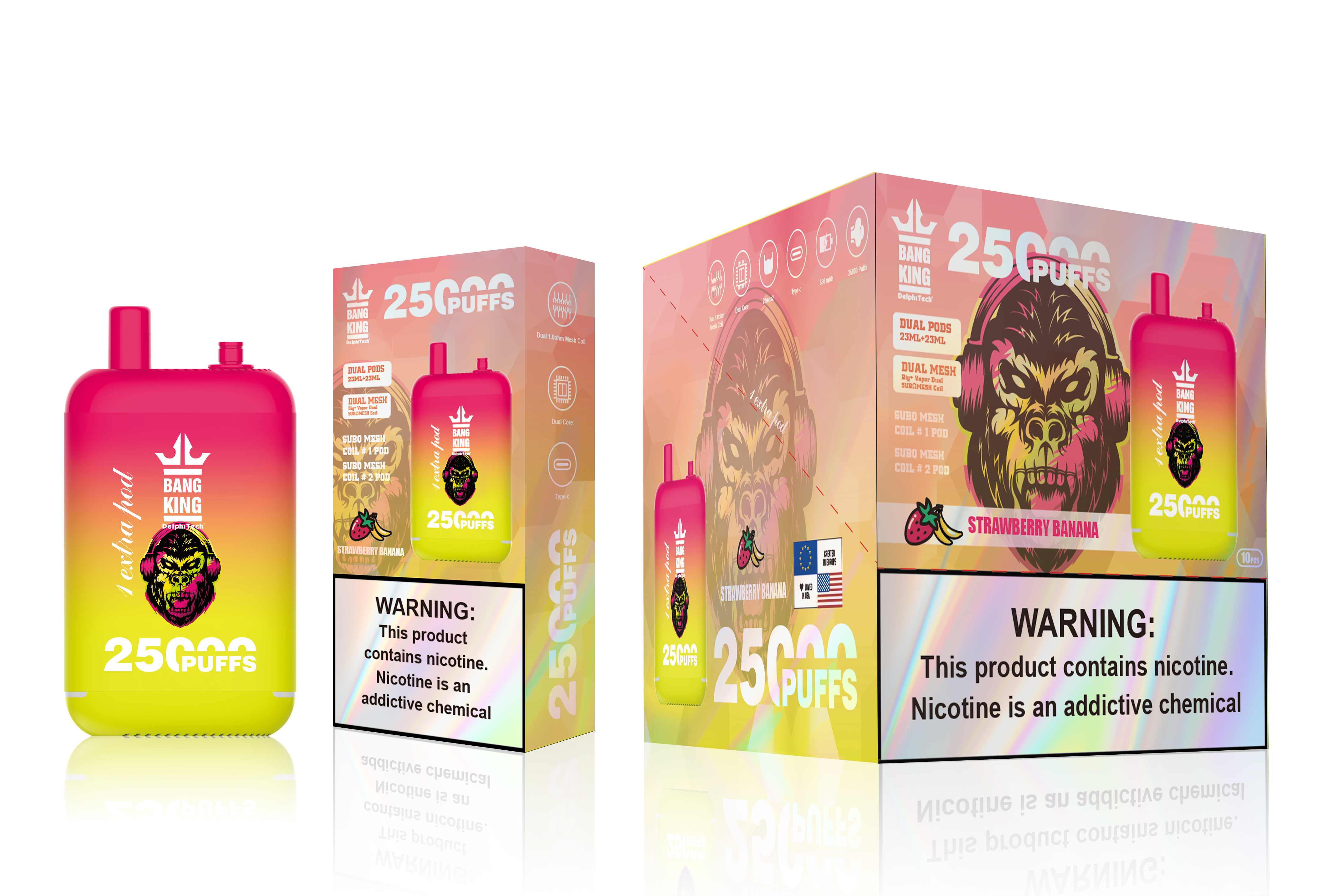  Bang King 25000puffs 20k PuffBar Wga Torando 5% Nicotine Disposable Vapes