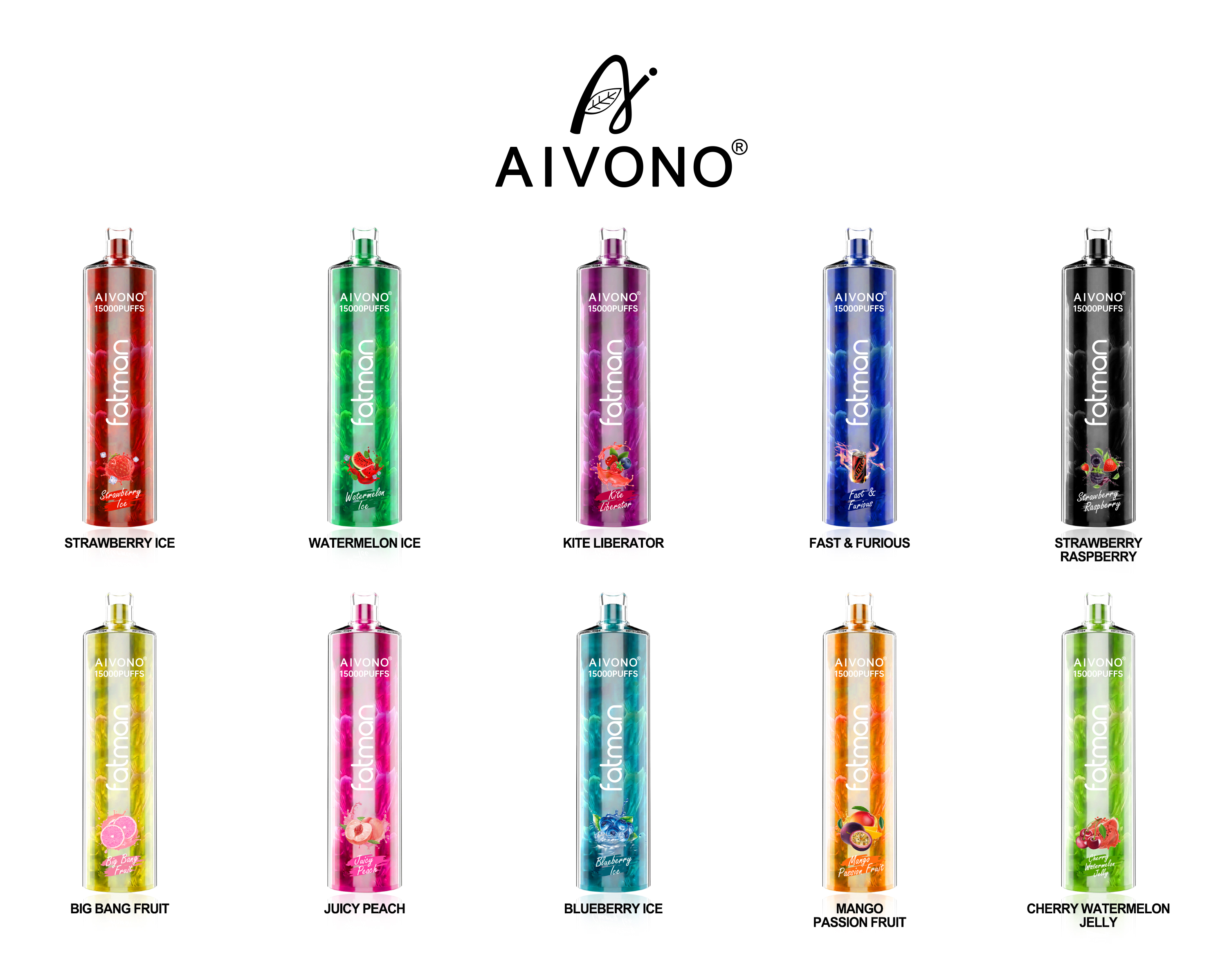 Isposable Vaporizer Aivono Fatman Crystal 15000 Puffs E-Cigarette 15k Puff 